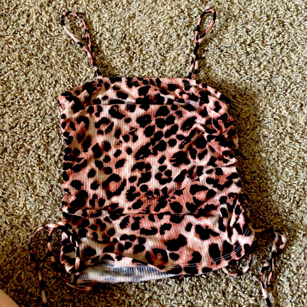Pink and black Leopard tube top